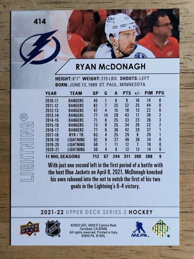 2021-22 Upper Deck #414 Ryan McDonagh