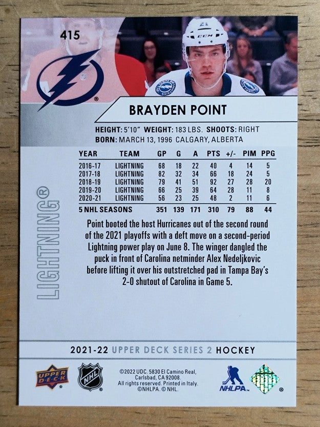 2021-22 Upper Deck #415 Brayden Point