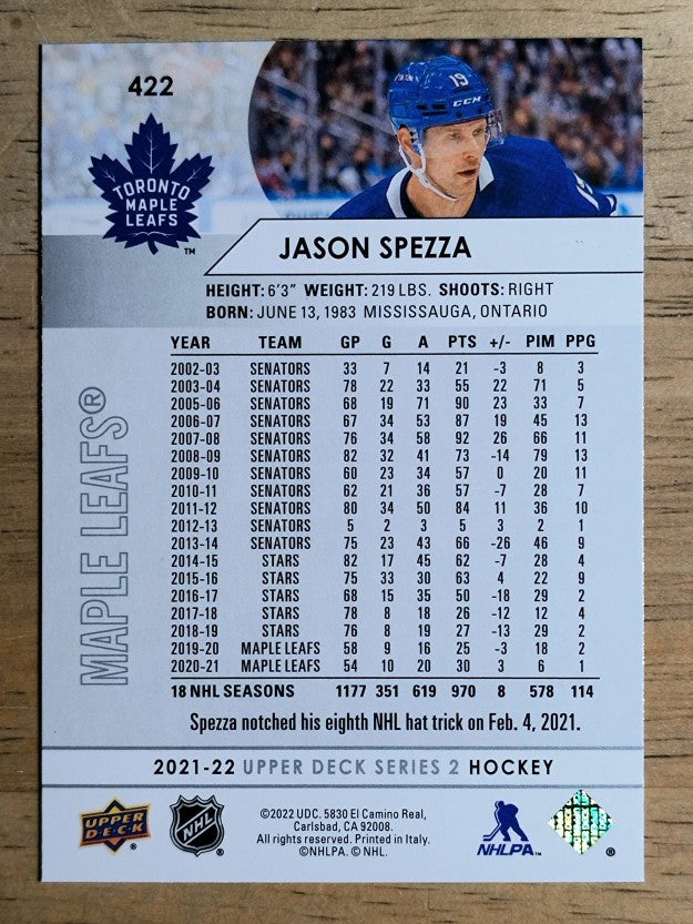 2021-22 Upper Deck #422 Jason Spezza
