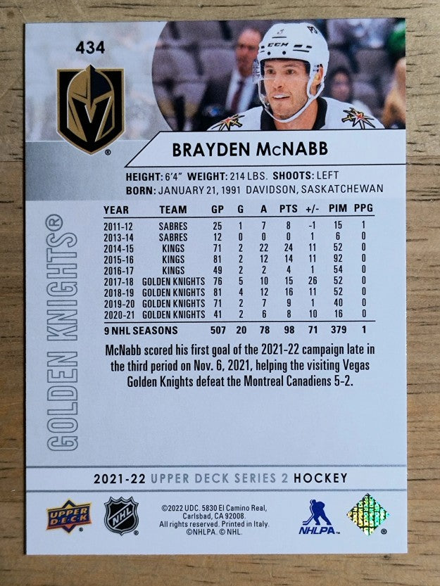 2021-22 Upper Deck #434 Brayden McNabb