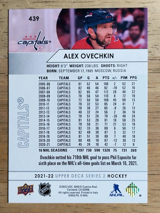 2021-22 Upper Deck #439 Alex Ovechkin