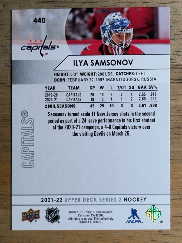 2021-22 Upper Deck #440 Ilya Samsonov