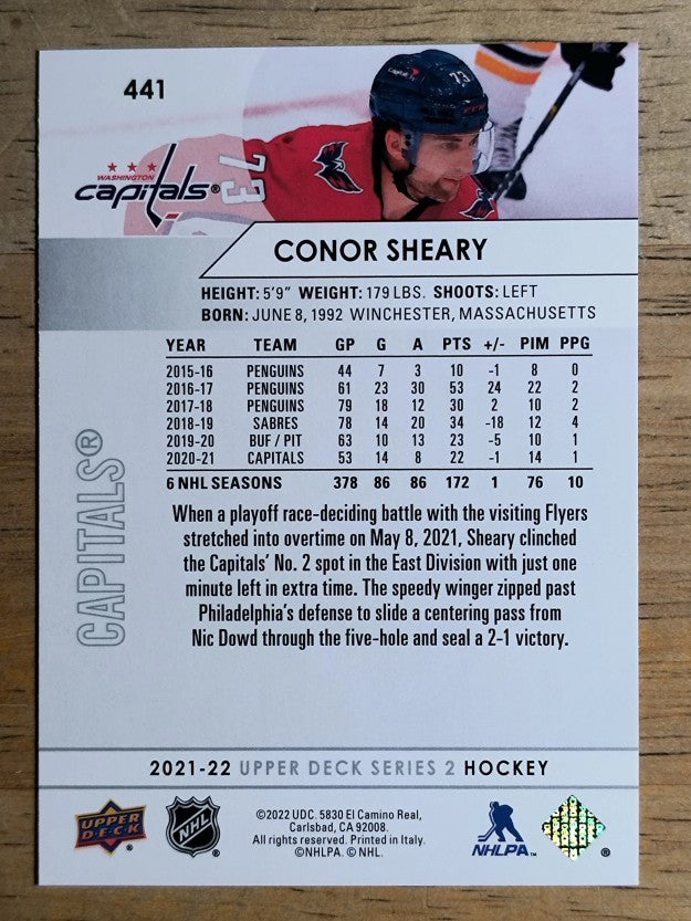 2021-22 Upper Deck #441 Conor Sheary