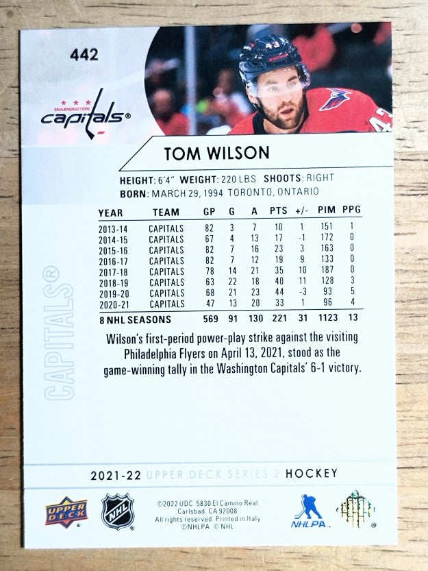 2021-22 Upper Deck #442 Tom Wilson
