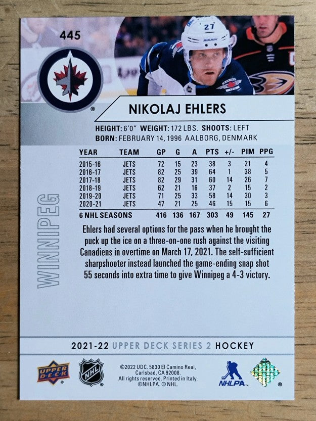 2021-22 Upper Deck #445 Nikolaj Ehlers