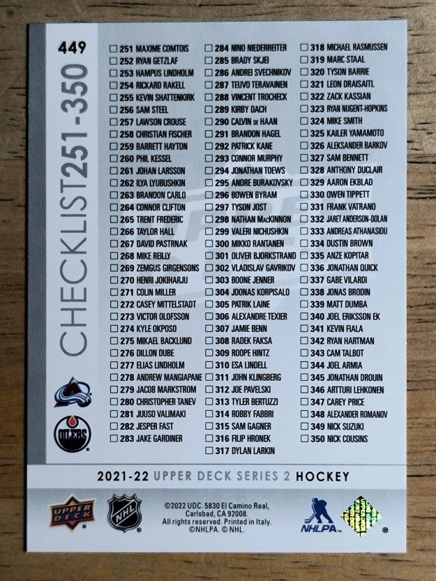 2021-22 Upper Deck #449 Nathan MacKinnon/Leon Draisaitl CL