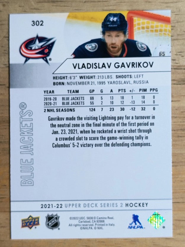 2021-22 Upper Deck #302 Vladislav Gavrikov
