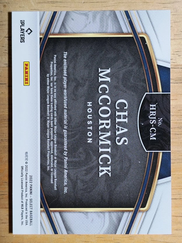 2022 Select Horizontal Rookie Jumbo Swatch #15 Chas McCormick