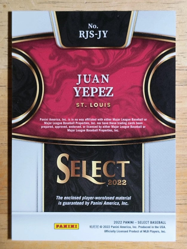2022 Select Rookie Jumbo Swatch #32 Juan Yepez