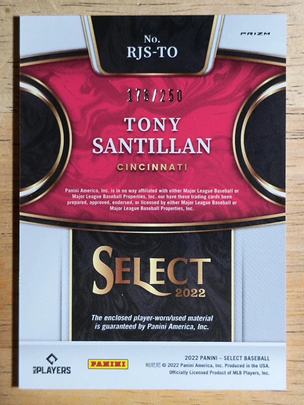 2022 Select Rookie Jumbo Swatch Holo #30 Tony Santillan