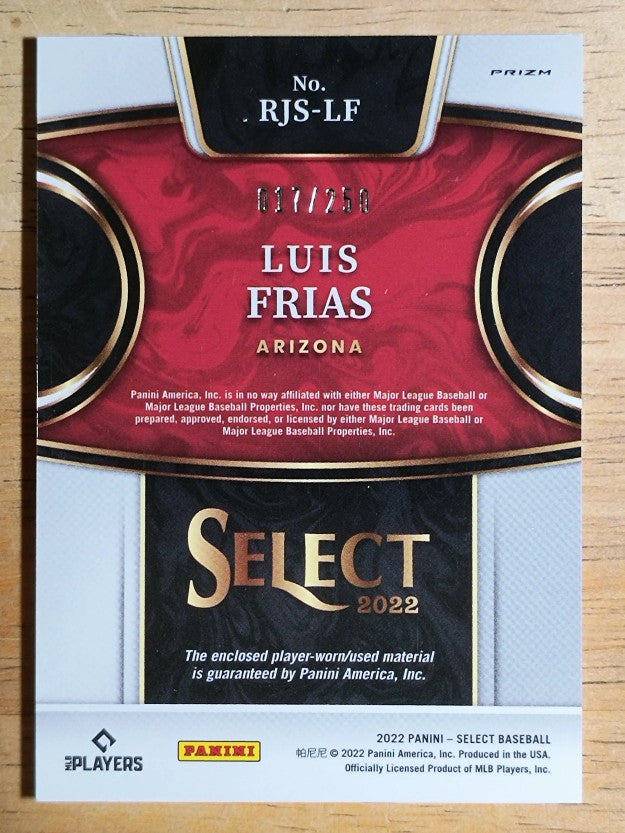 2022 Select Rookie Jumbo Swatch Holo #50 Luis Frias