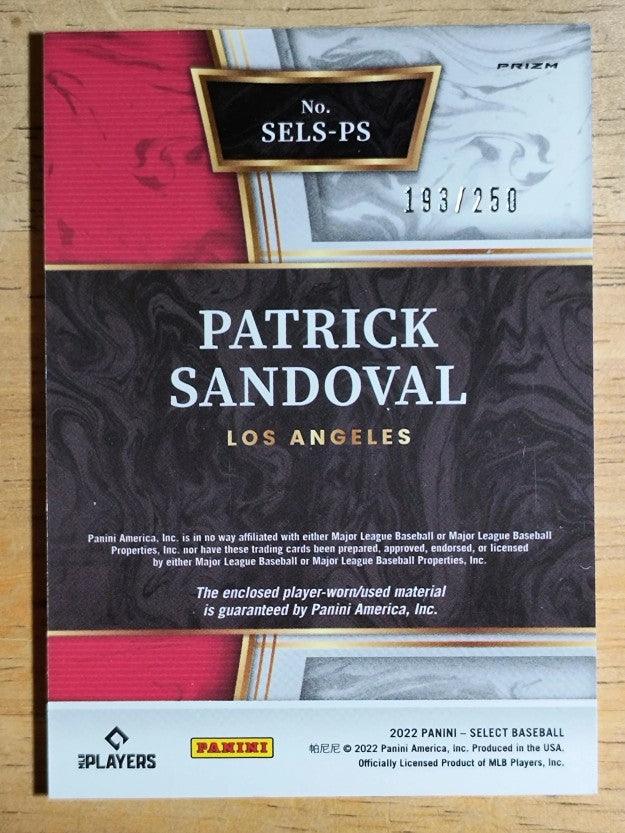 2022 Select Select Swatches Holo #15 Patrick Sandoval