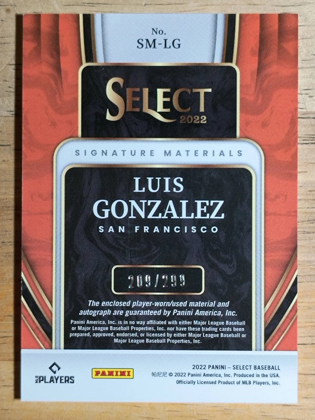 2022 Select Signature Materials #4 Luis Gonzalez/299
