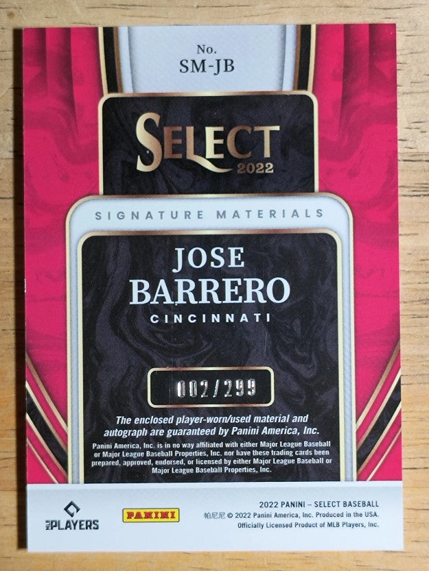 2022 Select Signature Materials #16 Jose Barrero/299