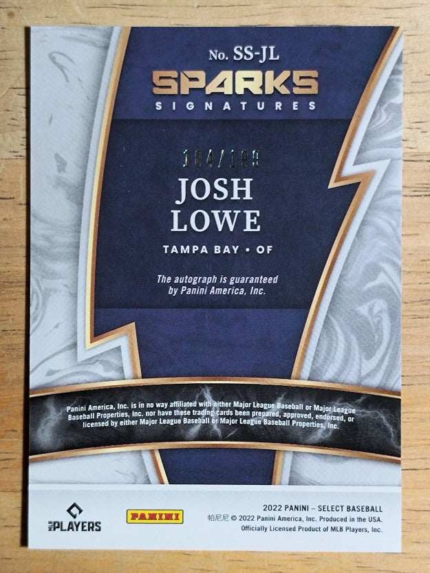 2022 Select Sparks Signatures #12 Josh Lowe