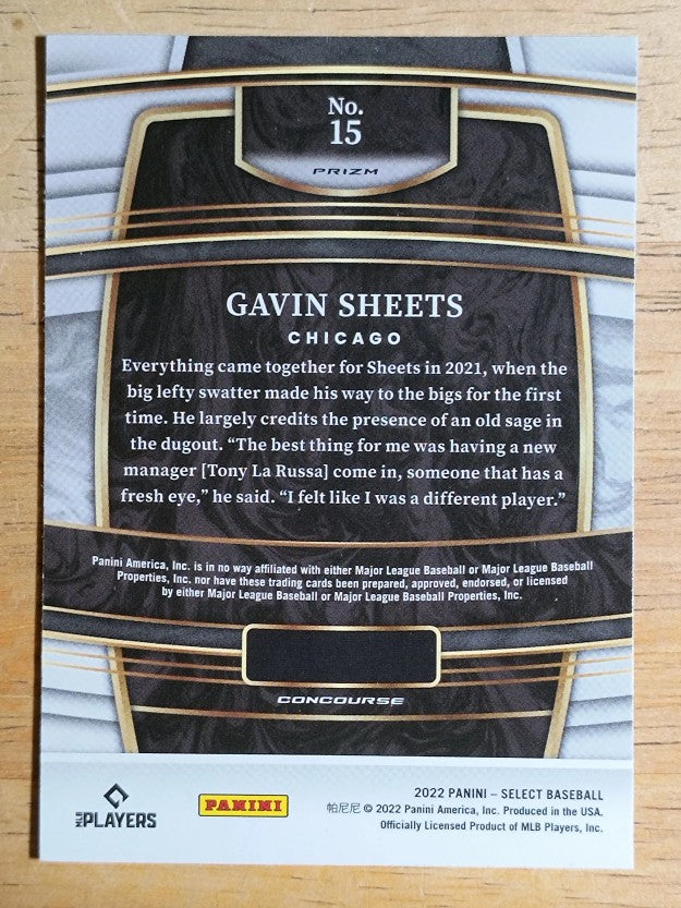 2022 Select Holo #15 Gavin Sheets