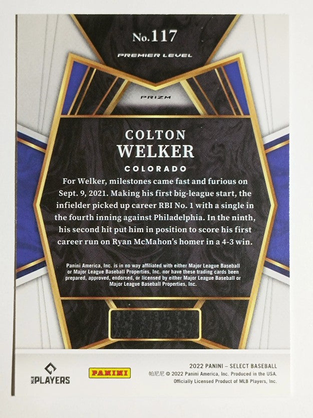 2022 Select Holo #117 Colton Welker PRM