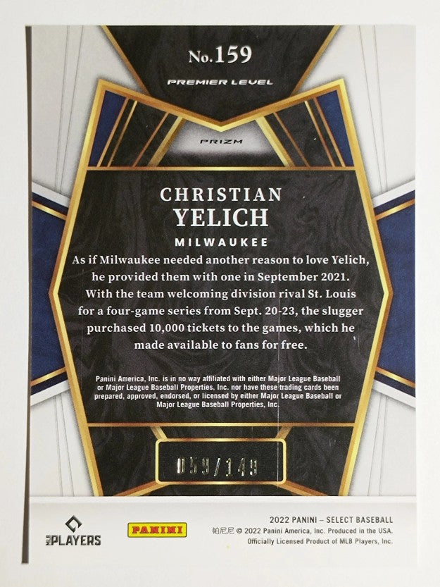 2022 Select Light Blue #159 Christian Yelich PRM