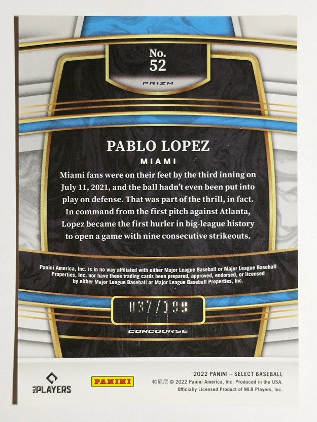 2022 Select Red #52 Pablo Lopez