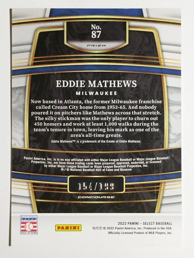 2022 Select Red #87 Eddie Mathews