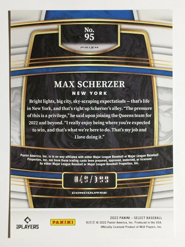 2022 Select Red #95 Max Scherzer