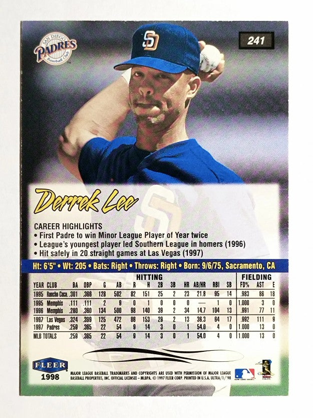 1998 Ultra #241 Derrek Lee PROS