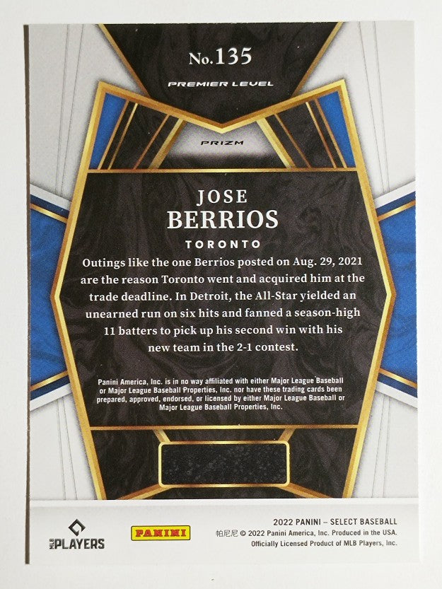 2022 Select Zebra #135 Jose Berrios PRM