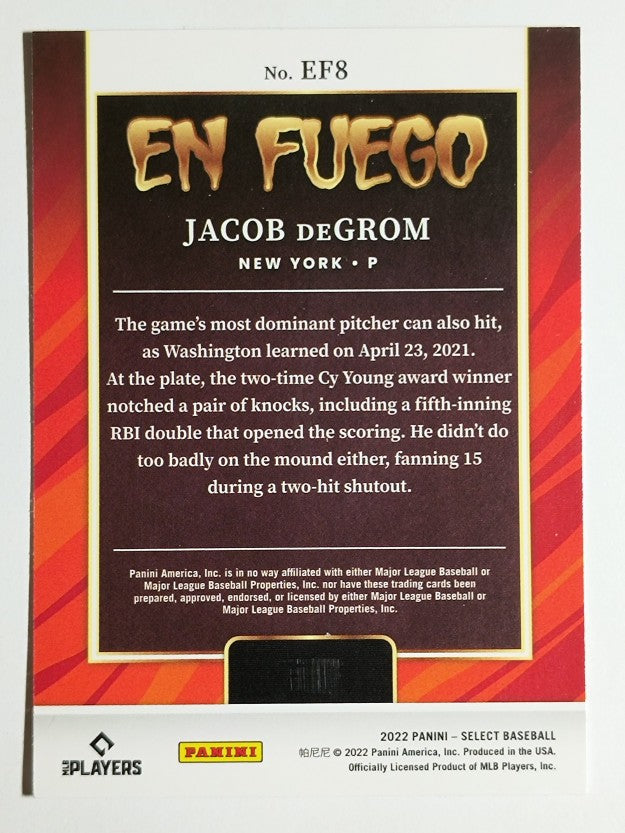 2022 Select En Fuego #8 Jacob deGrom