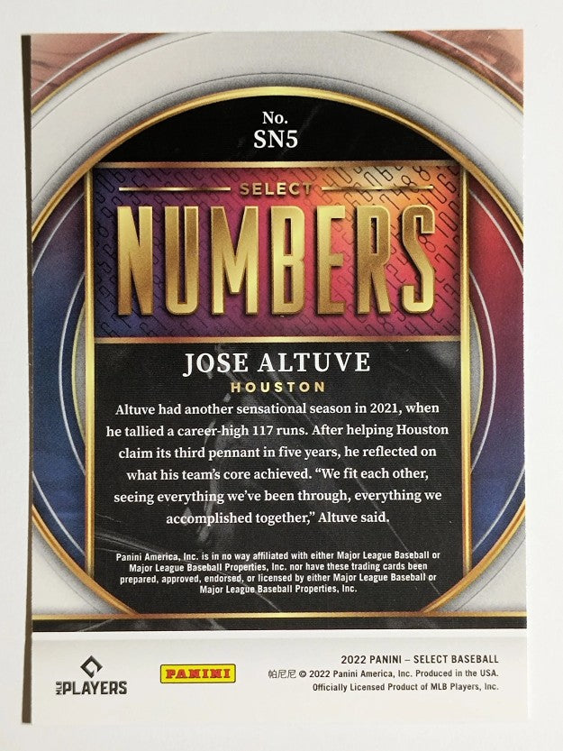 2022 Select Select Numbers #5 Jose Altuve