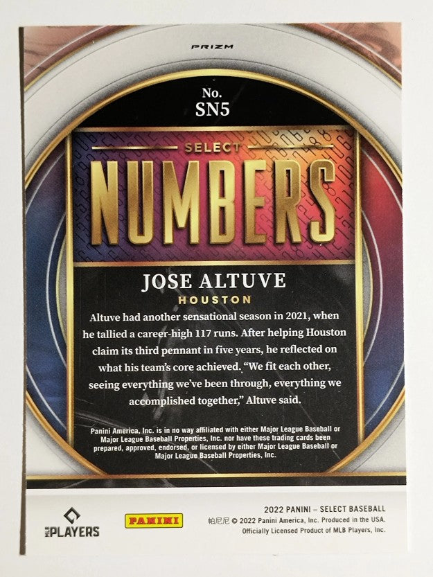 2022 Select Select Numbers Holo #5 Jose Altuve