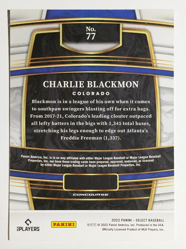 2022 Select #77 Charlie Blackmon