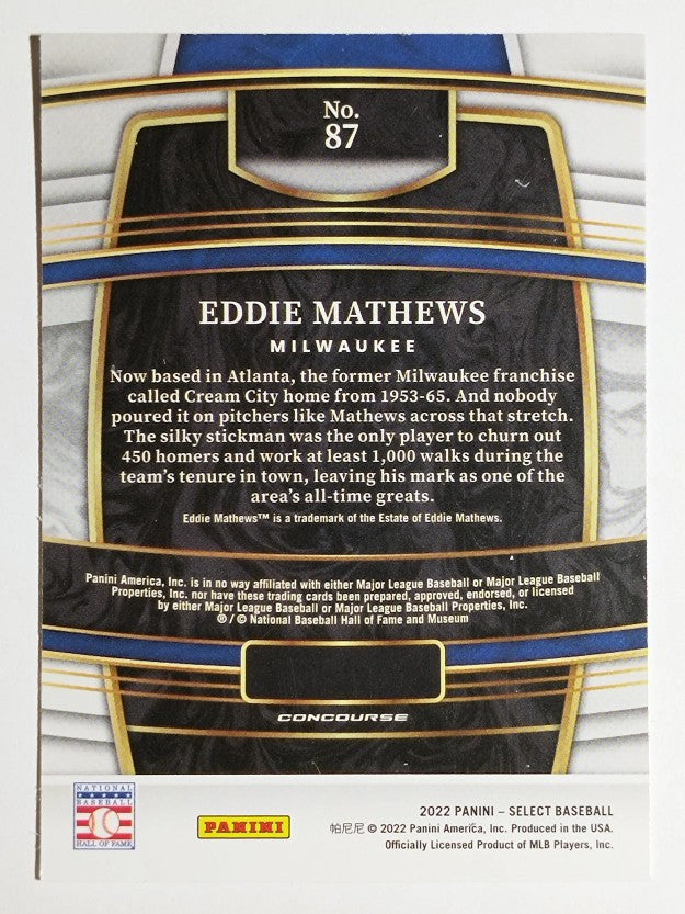 2022 Select #87 Eddie Mathews