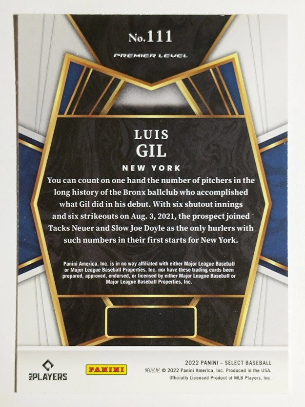 2022 Select #111 Luis Gil PRM RC