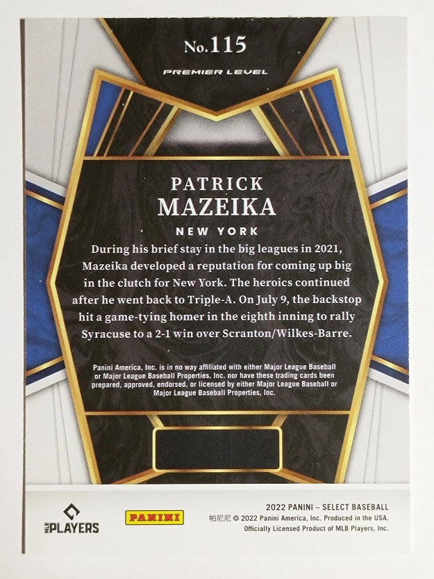 2022 Select #115 Patrick Mazeika PRM RC