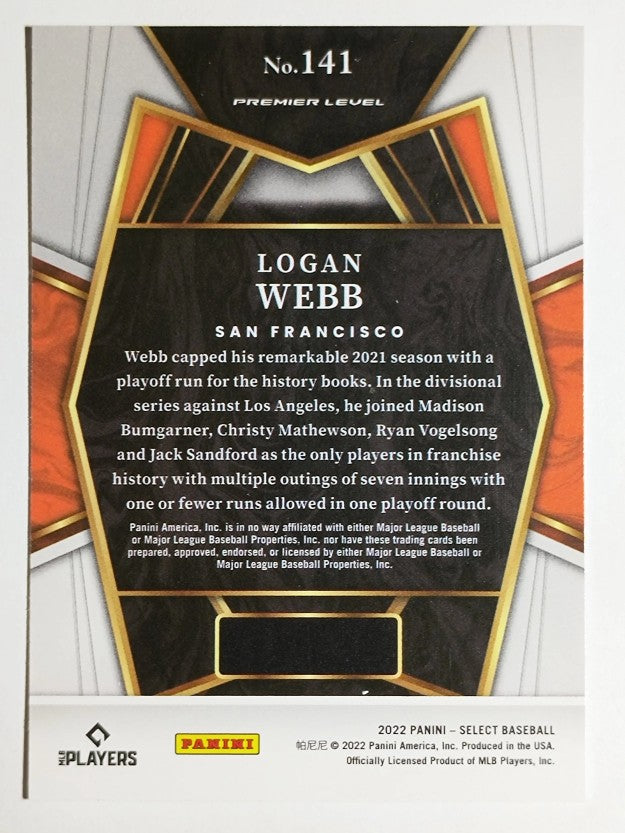 2022 Select #141 Logan Webb PRM