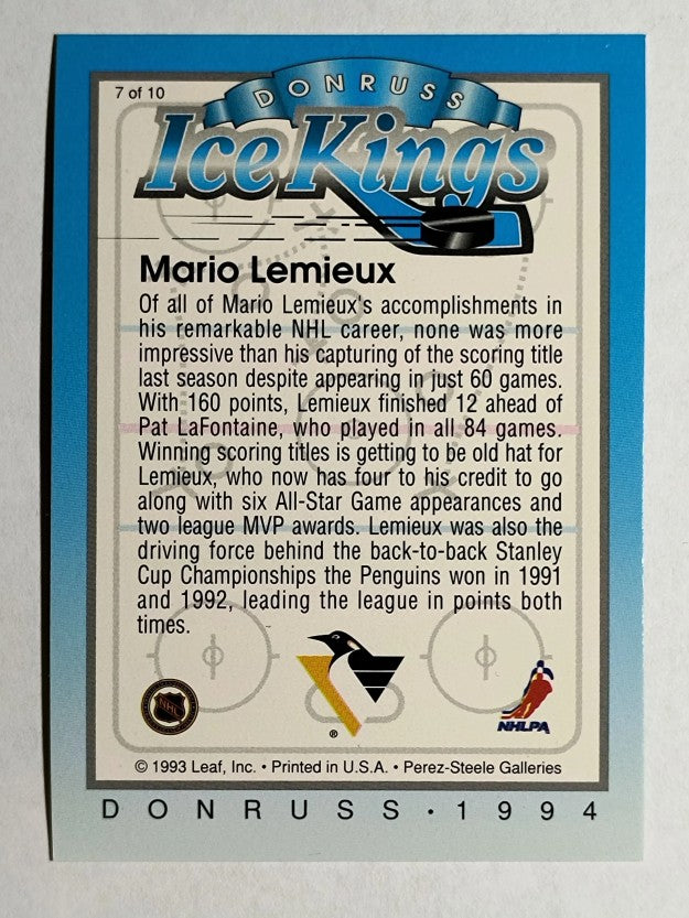 1993-94 Donruss Ice Kings #7 Mario Lemieux
