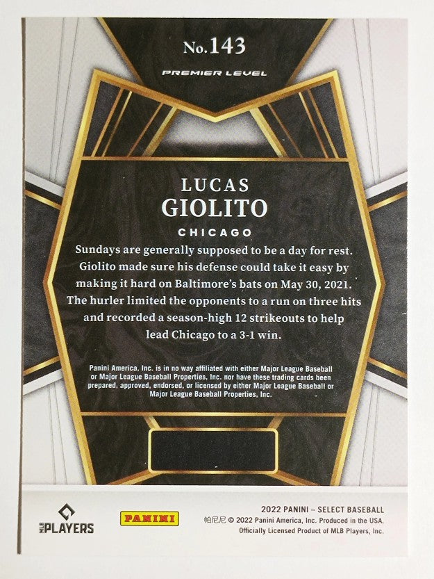 2022 Select #143 Lucas Giolito PRM