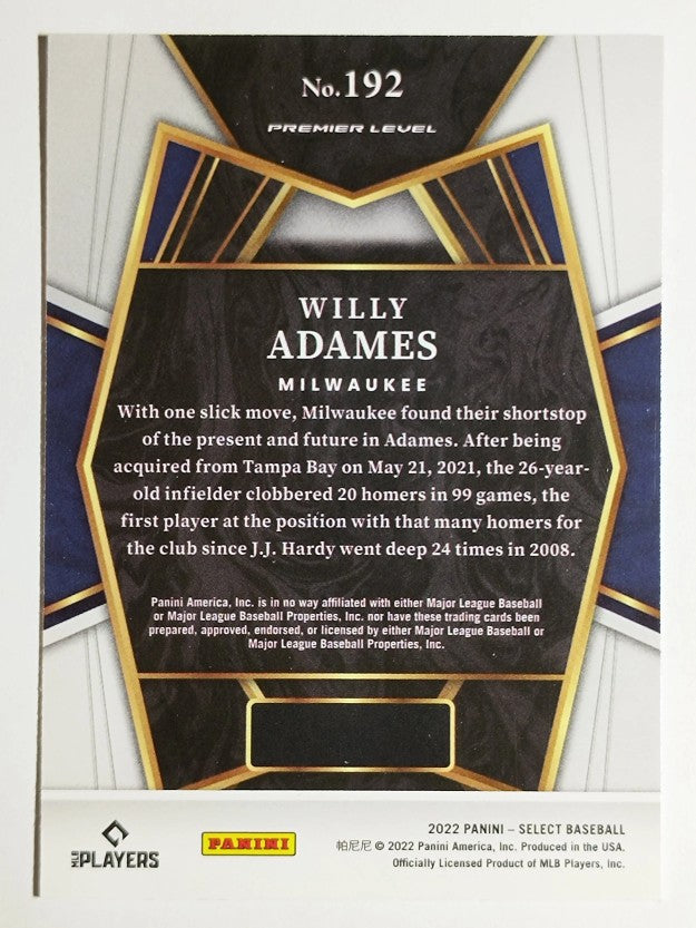 2022 Select #192 Willy Adames PRM