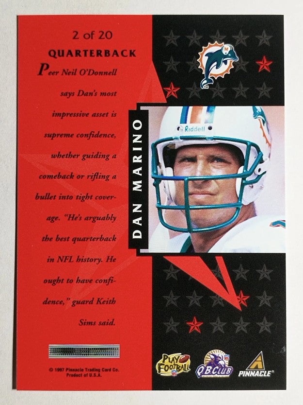 1997 Pinnacle Certified Certified Team #2 Dan Marino