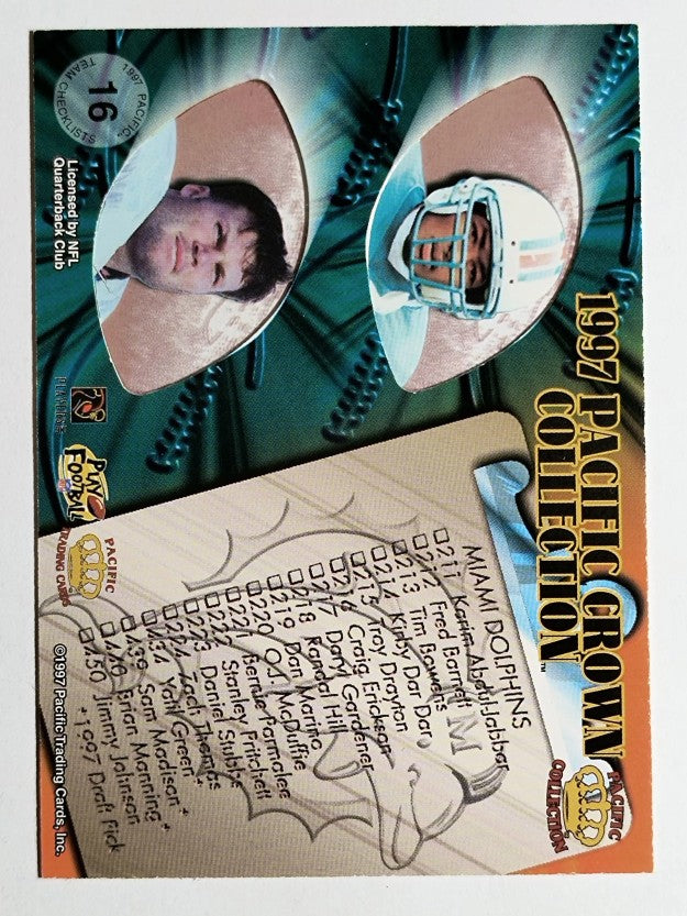 1997 Pacific Team Checklists #16 Dan Marino/Karim Abdul-Jabbar/ZachThomas