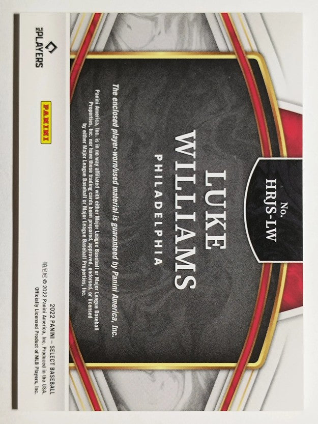 2022 Select Horizontal Rookie Jumbo Swatch #9 Luke Williams