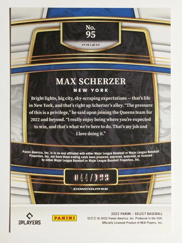 2022 Select Red #95 Max Scherzer