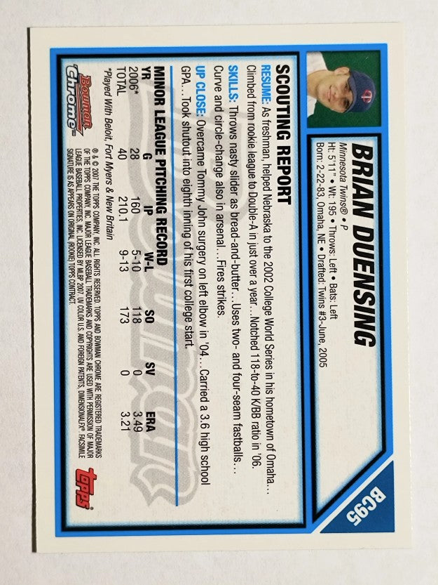 2007 Bowman Chrome Prospects #BC95 Brian Duensing