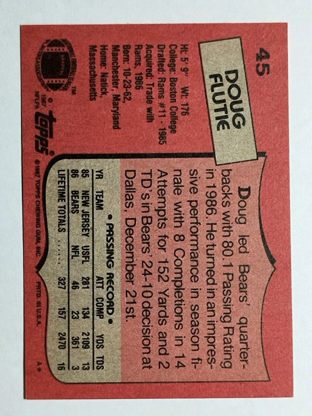 1987 Topps #45 Doug Flutie RC