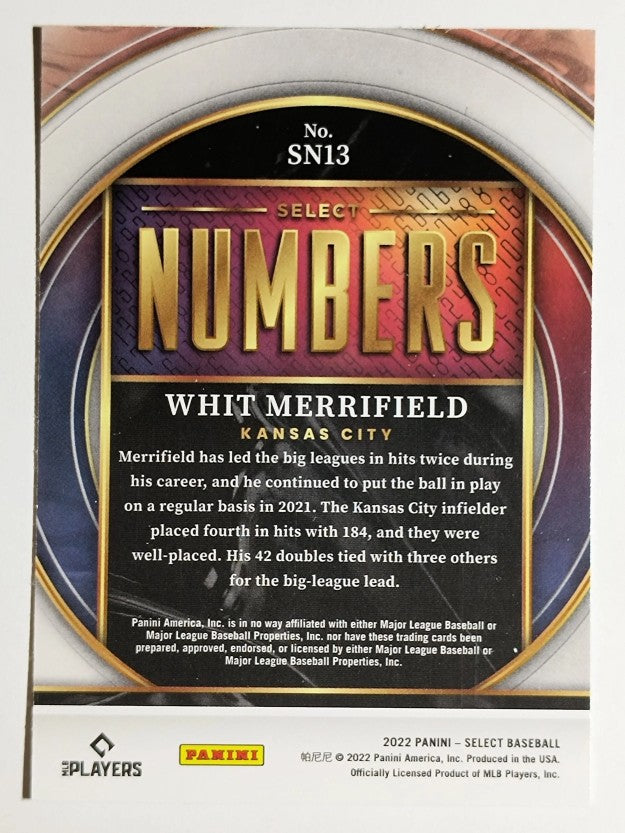 2022 Select Select Numbers #13 Whit Merrifield