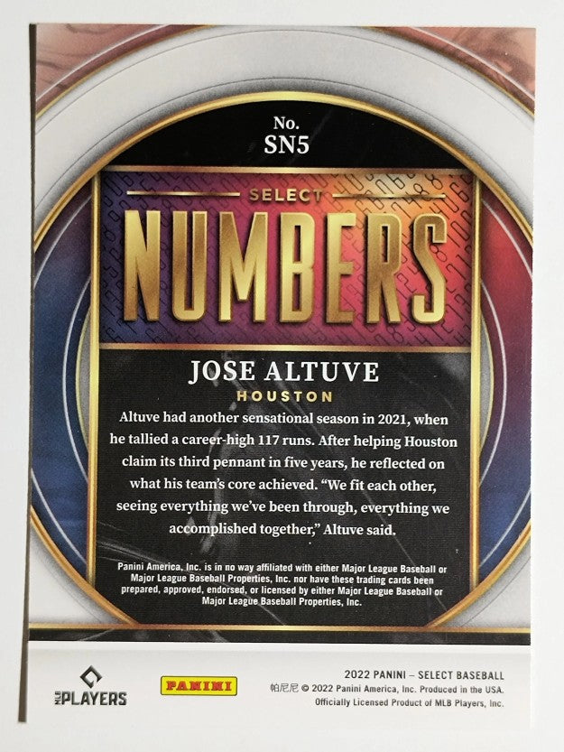 2022 Select Select Numbers #5 Jose Altuve