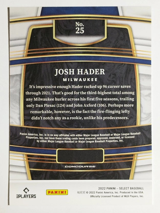 2022 Select #25 Josh Hader