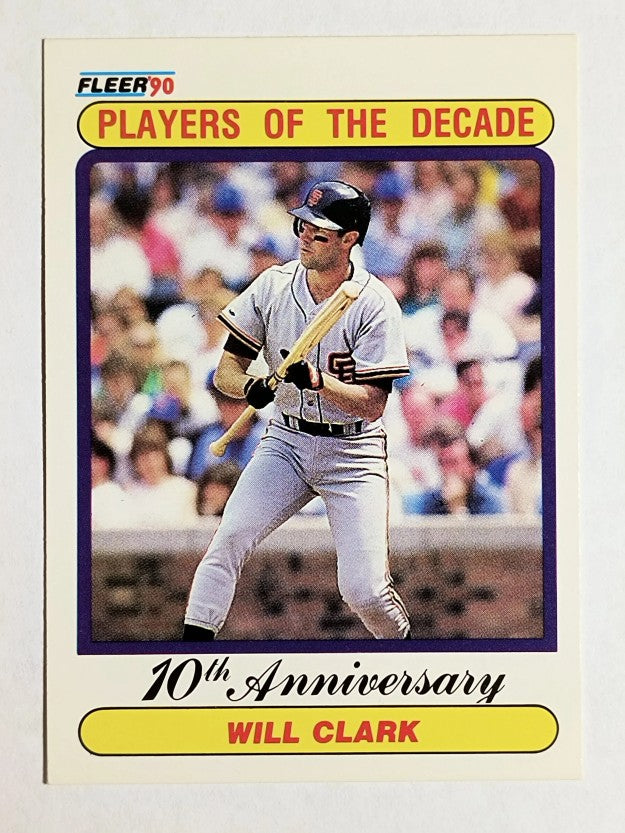 1990 Fleer #630A Will Clark '89 ERR/32 total bases on card back