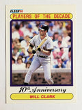 1990 Fleer #630A Will Clark '89 ERR/32 total bases on card back