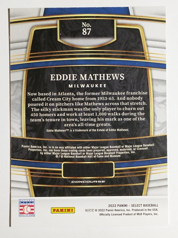 2022 Select #87 Eddie Mathews